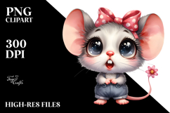 Confused Mouse with Bow | Sublimation | Clipart Product Image 2