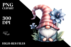 Gnome with Lobelia PNG Product Image 2