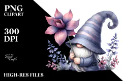 Gnome with Lobelia PNG Product Image 2