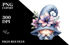 Gnome with Lobelia PNG Product Image 2