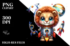 Baby Lion Rocket PNG Product Image 2