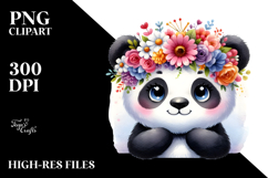 Adorable Panda Flower Crown | Clipart Product Image 2