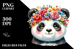 Adorable Panda Flower Crown | Clipart Product Image 2