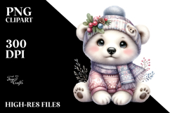 Cute Polar Bear with Big Eyes PNG Product Image 2