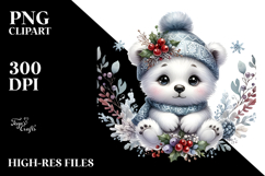 Adorned Baby Polar Bear PNG Product Image 2