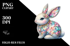 Pastel Bunny Made of Diamonds PNG Product Image 2