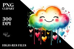 colorful Cloud with Hearts, PNG Product Image 2