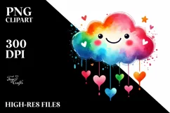 Colorful Cloud with Hearts, Transparent PNG Product Image 2