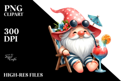 cute Gnome Drinking Cocktail PNG Product Image 2