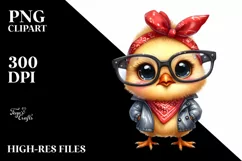 Proud Baby Chicken with Fancy es | Sublimation | Clipart Product Image 1