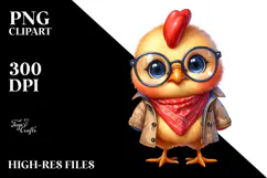 Sublimation Chicken Bandana Raincoat Clipart Product Image 2