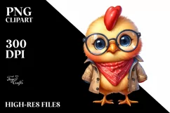 Sublimation Chicken Bandana Raincoat Clipart Product Image 3