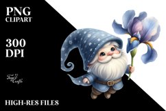 Floating Gnome with Large Iris, Vibrant PNG Product Image 2