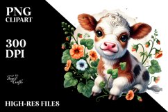 Smiling Highland Cow with Floral Ornament Product Image 2