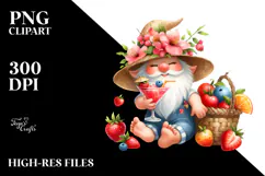 Whimsical Gnome in Summer Clothes PNG Product Image 2