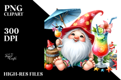 Whimsical Gnome Drinking Cocktail PNG Product Image 2