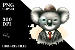 Funny Koala Smiling Retro es Clipart Product Image 3