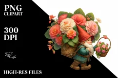 Detailed Gnome Flower Bouquet | Clipart Product Image 1