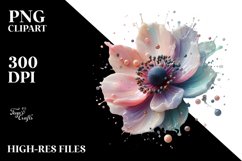 Pastel Anemone in with Metallics, Transparent PNG Product Image 1