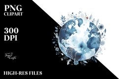 Whimsical Earth Watercolor Splash Clipart Product Image 1