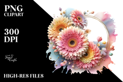 Abstract Colorful Gerbera, PNG Product Image 2