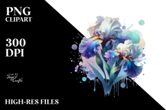 Iris Watercolor, Transparent PNG Product Image 2