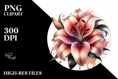 Glossy Lily Wood Splash | Clipart Product Image 1