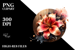 Glossy Lily Round Wood Clipart Product Image 2