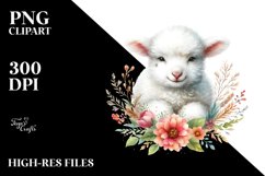 Vibrant Baby Lamb Sublimation Clipart Product Image 3