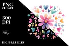 Boho Flower Heart PNG Product Image 2