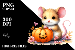 Cute Baby Mouse with Pumpin Drawing | Clipart Product Image 2