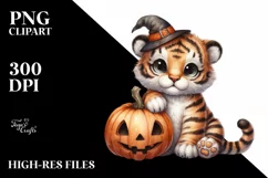 Cute Baby Tiger Sitting PNG Product Image 3