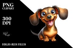 Crazy Enthusiastic Dachshund Funny Smiling | Sublimation Product Image 3