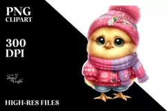 Cute Baby Chicken with Big Eyes PNG Product Image 3