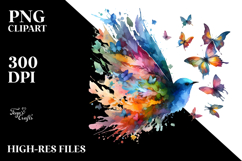 Colorful Bird made of Butterflies, High-Res PNG Product Image 2