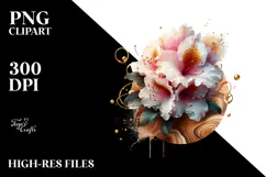Abstract Glossy Rhododendron Made of , PNG Product Image 2