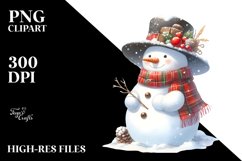 Washed Watercolor Snow Man PNG Product Image 1