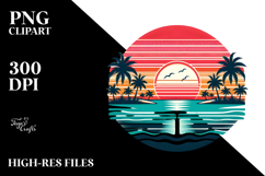 Retro Tropical Beach Sunset, 20 oz Tumbler Product Image 2