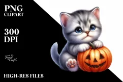 Cute Baby Kitten Sitting PNG Product Image 3