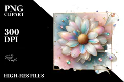 Shiny Daisy Watercolor PNG Product Image 2
