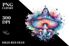 Colorful Magical Celestial Astral Mushroom Clipart Product Image 1