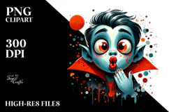 Funny Vampire Blowing Kiss PNG Product Image 2
