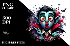 Funny Silly Vampire, Animated Watercolor PNG Product Image 2