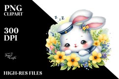 Sleeping Baby Rabbit Clipart Product Image 3