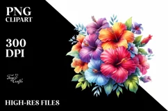 Watercolor Hibiscus Baby Clipart Product Image 3