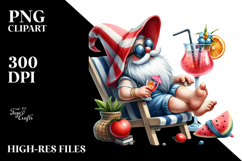 Cute Gnome Drinking Cocktail PNG Product Image 2