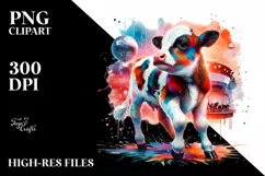Baby Cow in Dance Hall PNG Product Image 1