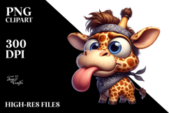 Silly Cartoon Giraffe with Mock Seriousness, Transparent PNG Product Image 2