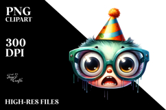 Funny Adorable Kid in Party Hat PNG Product Image 2