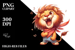 Silly Lion with Pure Joy, Transparent PNG Product Image 2